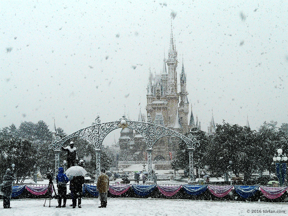 Tokyo Disneyland in the Snow