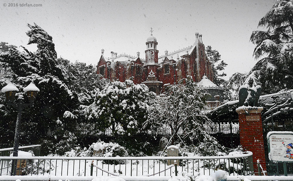 Tokyo Disneyland in the Snow